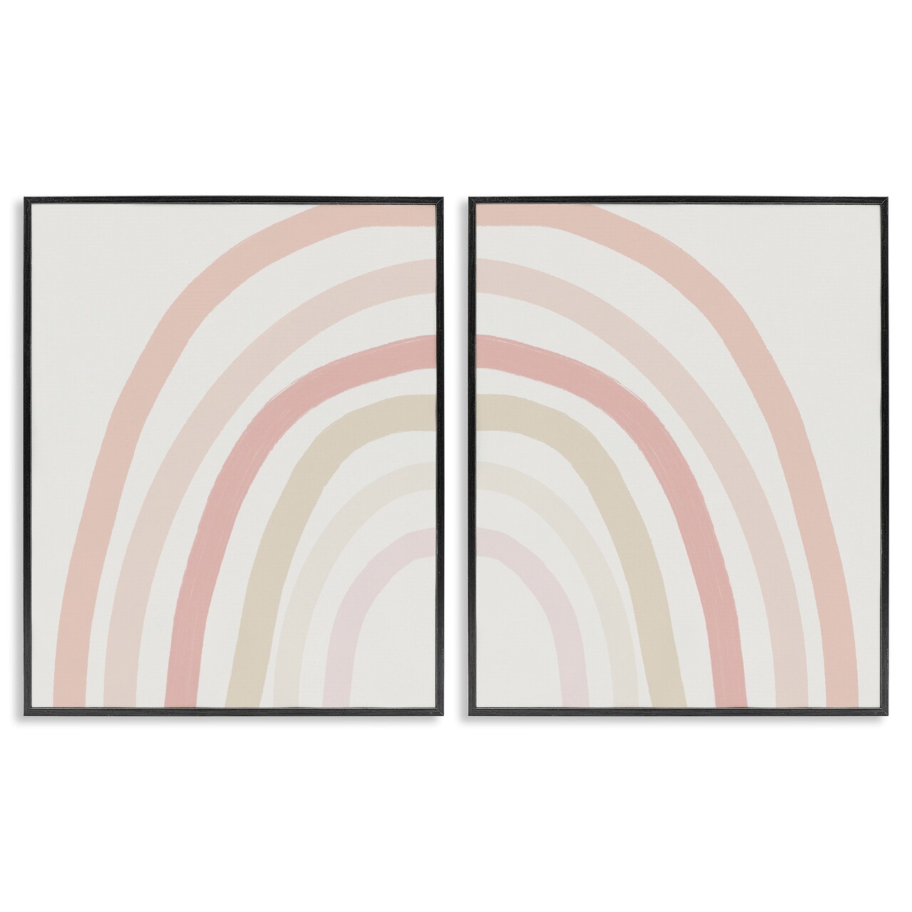 Stupell Industries Children's Soft Pastel Rainbow Shape Framed Giclee Art